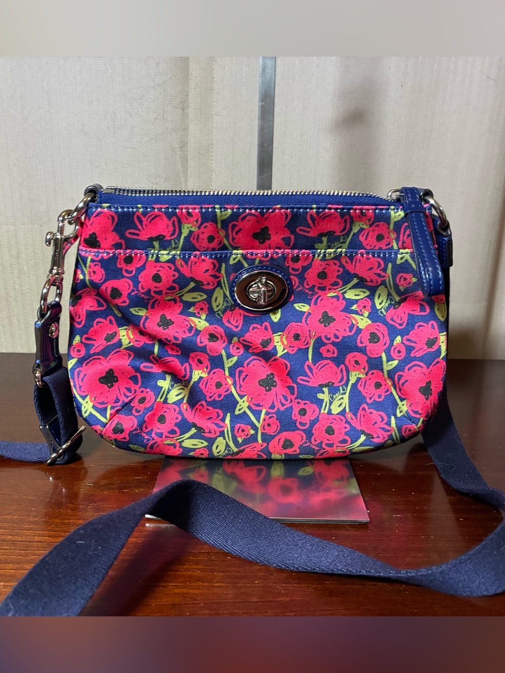Coach Poppy Floral Navy Crossbody